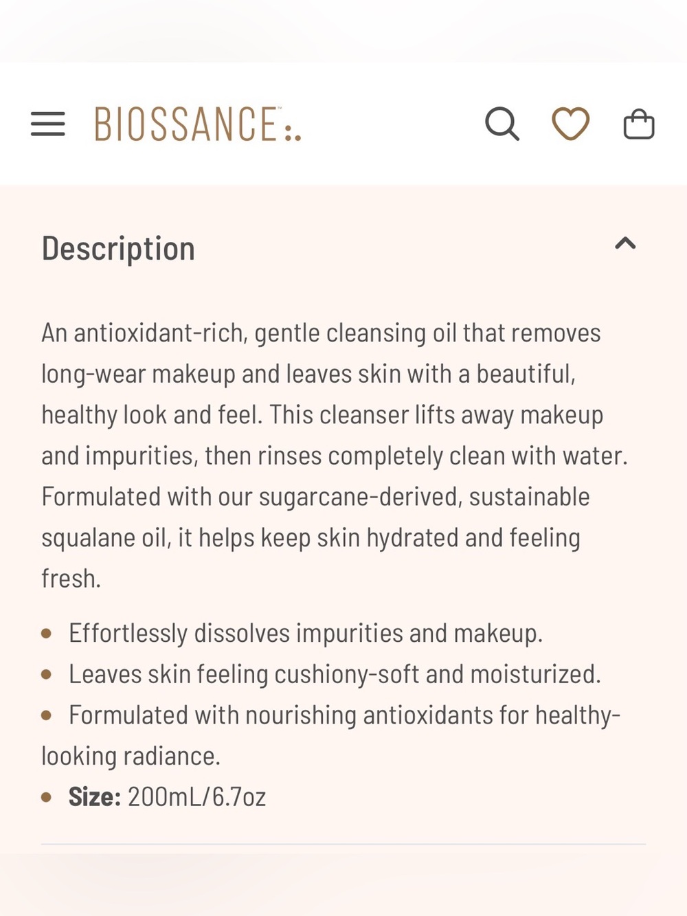 BIOSSANCE Squalane + Antioxidant Cleaning Oil - Picture 8 of 8